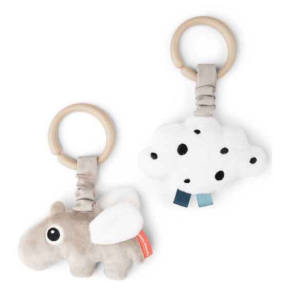 DONE BY DEER Hanging Activity Toy 2 Pieces Happy Clouds Sand