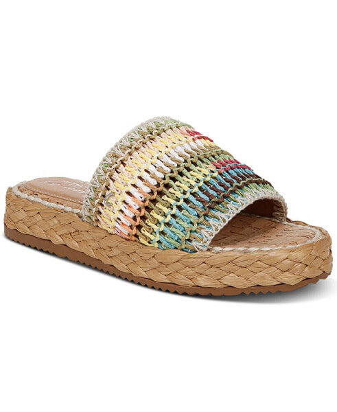 Wallis Raffia Platform Slide Sandals