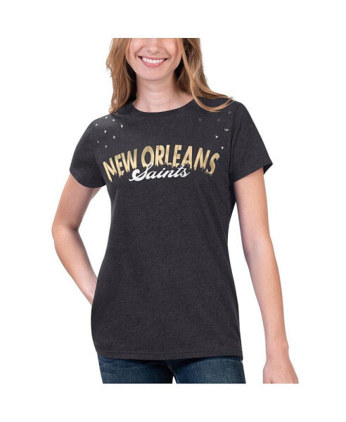 Women's Heathered Black New Orleans Saints Main Game T-shirt