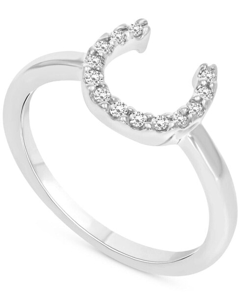Diamond Horseshoe Ring (1/10 ct. t.w.) in 10k White Gold or 10k Rose Gold