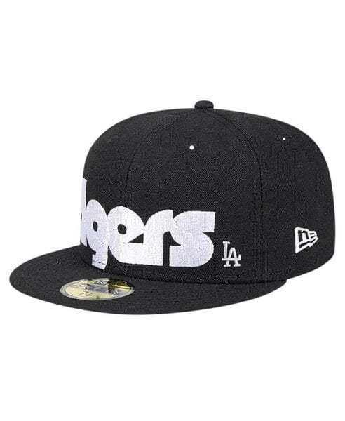 Men's Black Los Angeles Dodgers Checkered Undervisor 59FIFTY Fitted Hat