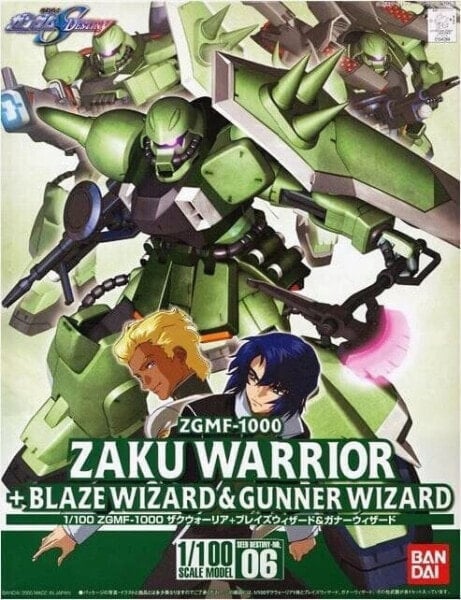 Figurka 1/100 ZAKU WARRIOR + BLAZE WIZARD & GUNNER WIZARD