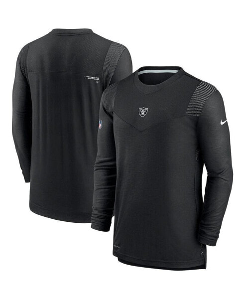 Men's Black Las Vegas Raiders Sideline Player UV Performance Long Sleeve T-shirt