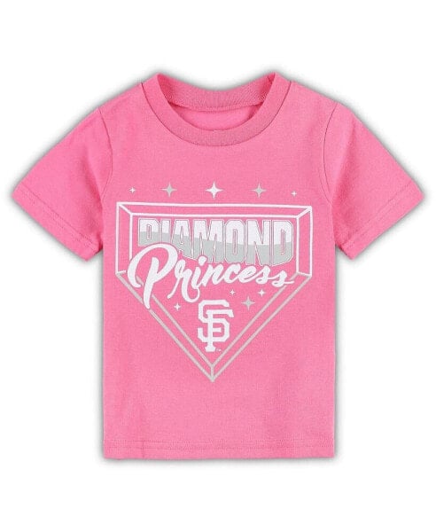 Футболка для малышей Outerstuff розовая с рисунком Diamond Princess San Francisco Giants