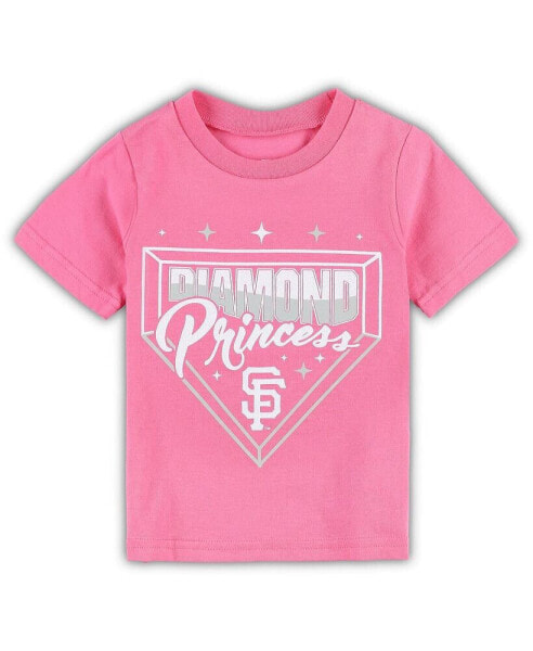 Toddler Girls Pink San Francisco Giants Diamond Princess T-shirt