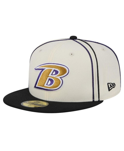 Men's Cream Baltimore Ravens Soutache 59FIFTY Fitted Hat