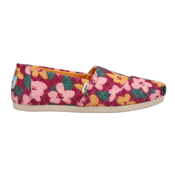 TOMS Alpargata Floral Slip On Womens Pink Flats Casual 10018775T