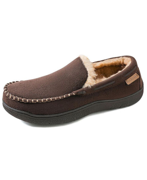 Rock Dove Men's Carter Wool Lined Micro suede Moccasin Slipper