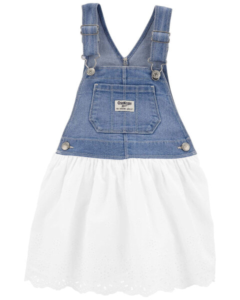 Toddler Denim Eyelet Jumper Dress 2T