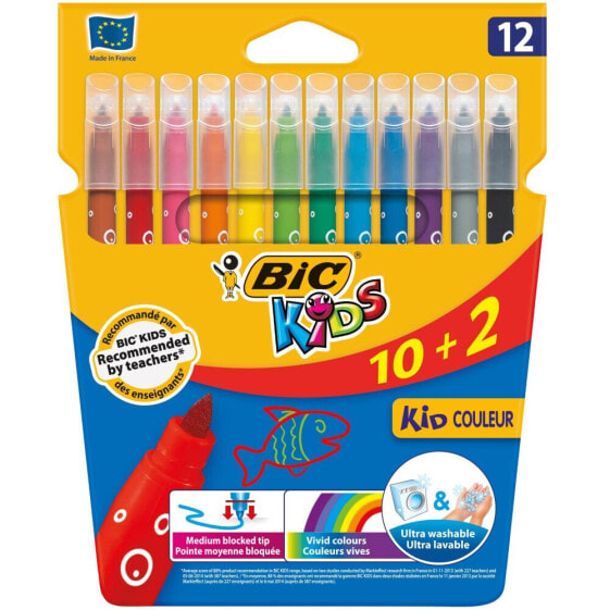 Фломастеры для детей BIC Case Of 12 Kids Super Washable Markers