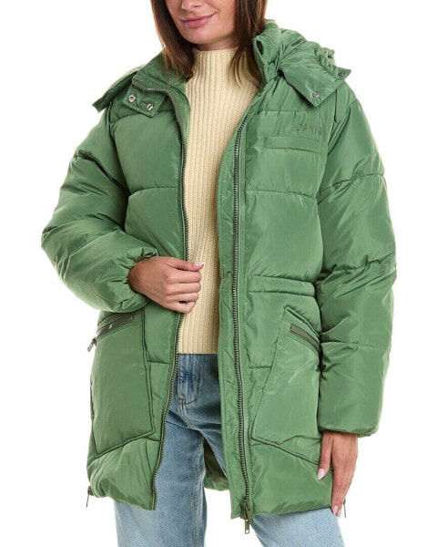 Ganni Oversized Puffer Coat Women's Green S/M