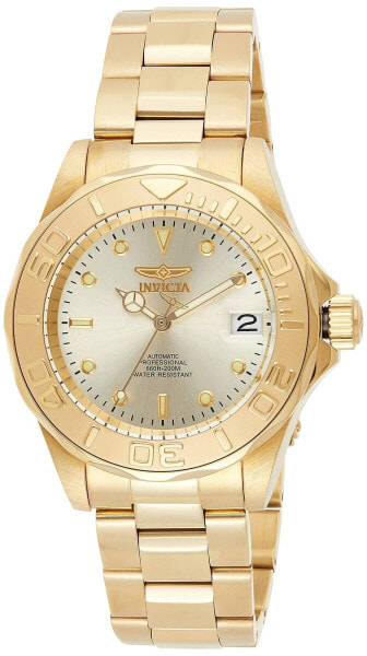 Invicta Men's Pro Diver Automatic Watch with Gold Tone Stainless Steel Band G...