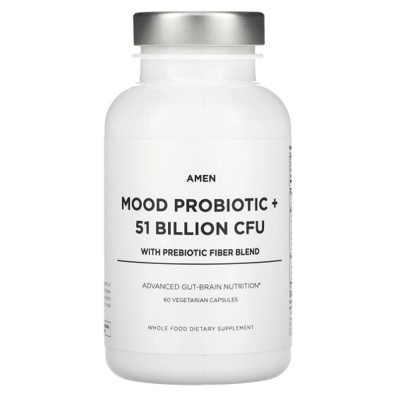 Mood Probiotic + 51 Billion CFU with Prebiotic Fiber Blend, 60 Vegetarian Capsules