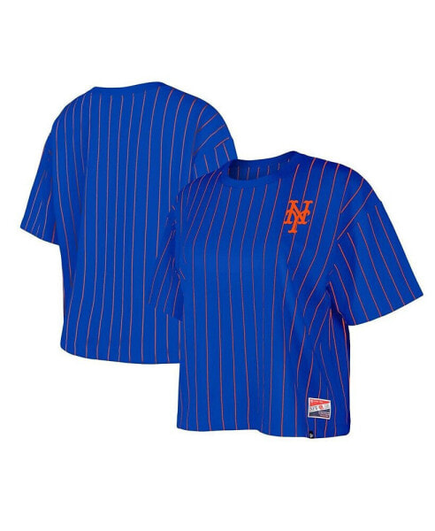Women's Royal New York Mets Boxy Pinstripe T-shirt