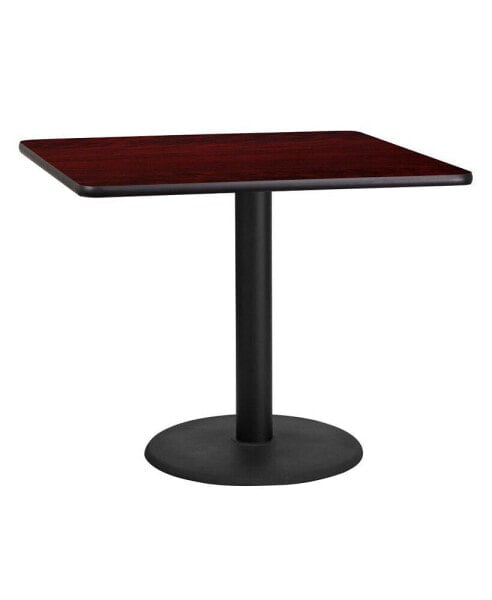 36" Square Laminate Table Top With 24" Round Table Height Base