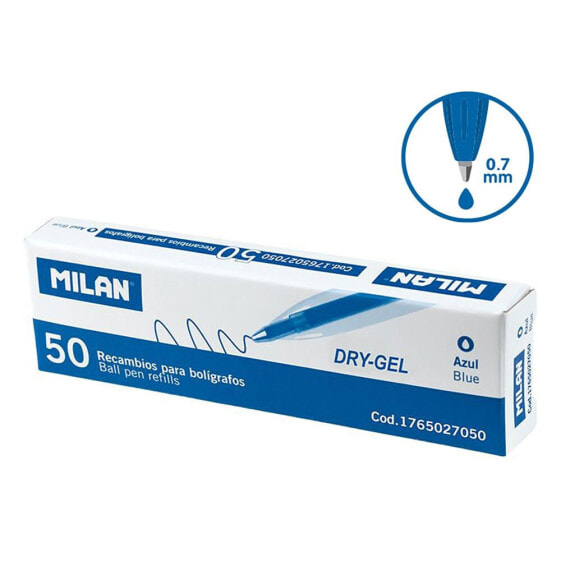 Ручка гелевая MILAN Box 50 Blue Dry 700 м, 0.7 мм