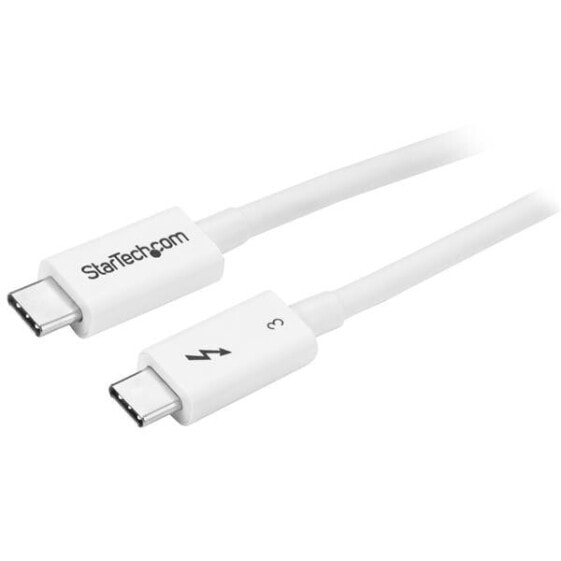 StarTech.com Thunderbolt 3 Cable - 40Gbps - 0.5m - White - Thunderbolt - USB - and DisplayPort Compatible - Male - Male - 0.5 m - White - 40 Gbit/s - 3840 x 2160 pixels