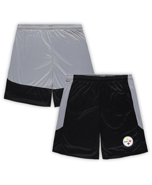 Men's Black Pittsburgh Steelers Big and Tall Team Logo Shorts
