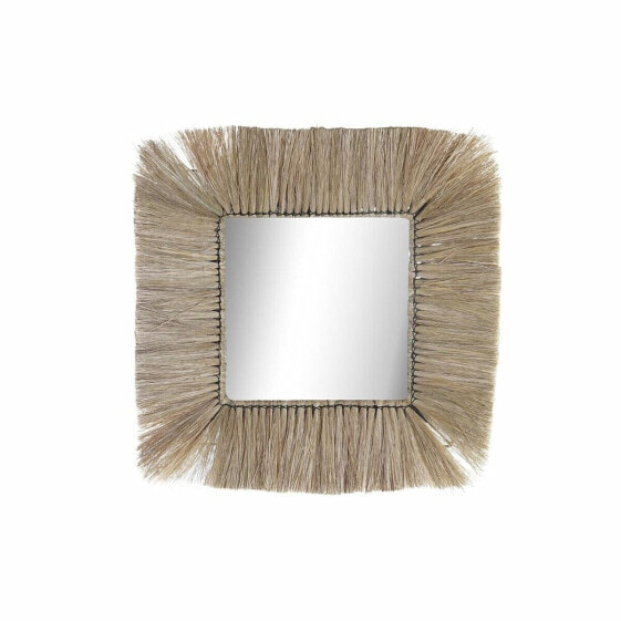 Настенное зеркало DKD Home Decor Стеклянный Натуральный джут (55 x 3 x 55 cm)