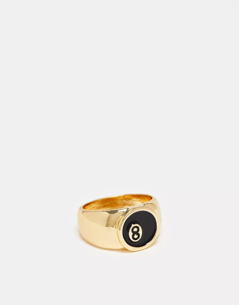 Faded Future 8 ball ring in gold