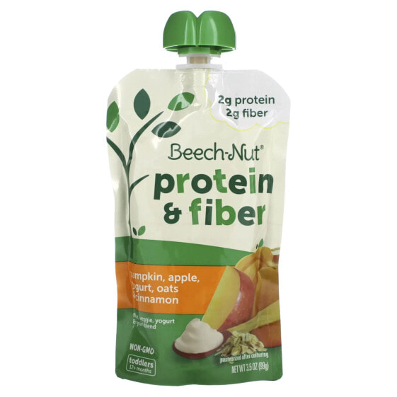 Fruit, Veggie, Yogurt & Grain Blend, Protein & Fiber, 12+ Months, Pumpkin, Apple, Yogurt, Oats & Cinnamon, 3.5 oz (99 g)