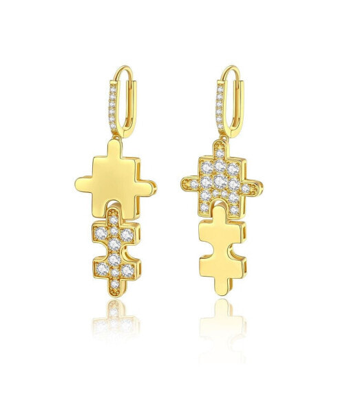 Jigsaw Puzzle Drop Earrings