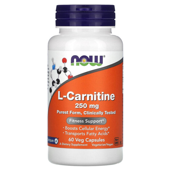 БАДы аминокислоты NOW L-Carnitine, 500 мг, 30 вегетарианских капсул