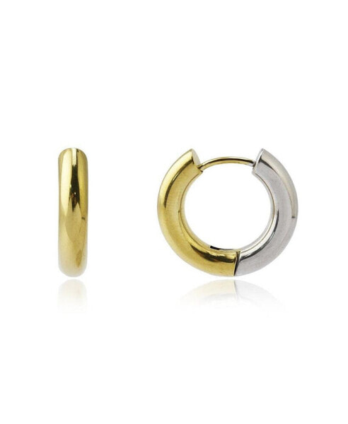 DION Two Tone Huggie Earrings