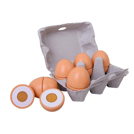 EUREKAKIDS Egg cup with 6 wooden eggs