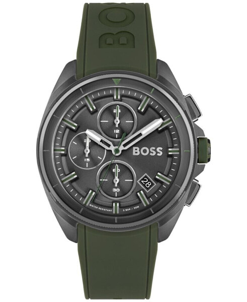 Часы Hugo Boss Volane Men's 44mm Green Silicone