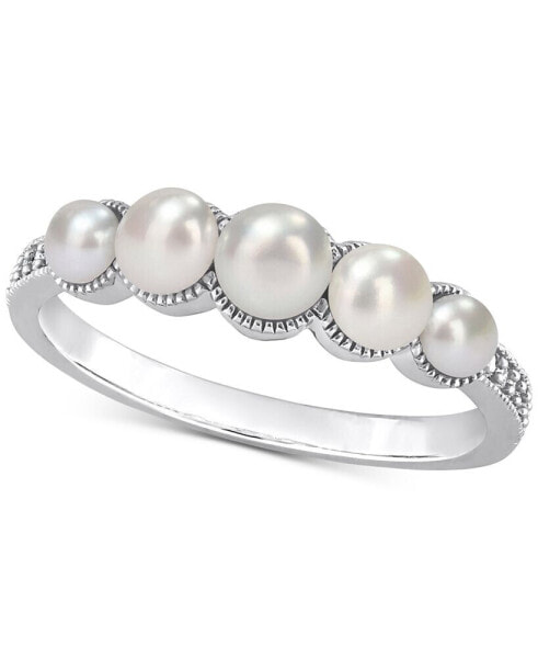 Cultured Freshwater Pearl (3-4-1/2mm) & Diamond Accent Ring in 14k White Gold