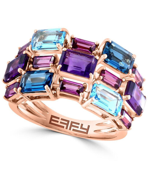 EFFY® Multi-Gemstone Three Row Statement Ring (5-3/8 ct. t.w.) in 14k Rose Gold