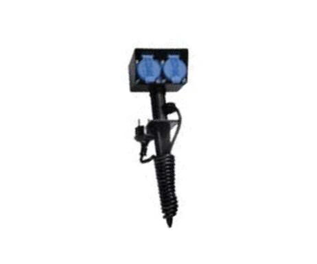 Bachmann 394.180 - 2 m - 2 AC outlet(s) - Outdoor - IP44 - Black,Blue - 230 V