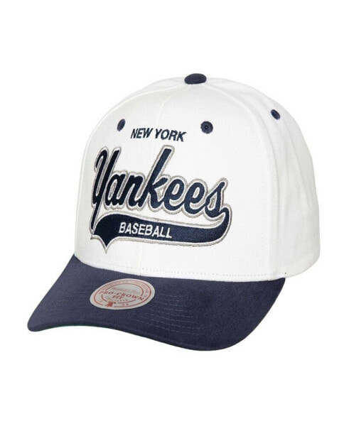 Mitchell Ness Men's White New York Yankees Cooperstown Collection Tail Sweep Pro Snapback Hat