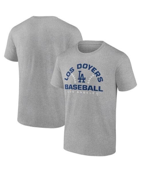 Men's Heathered Gray Los Angeles Dodgers Iconic Go for Two T-shirt