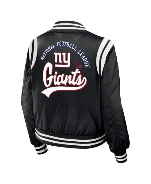Women's Black New York Giants Full-Zip Bomber Jacket