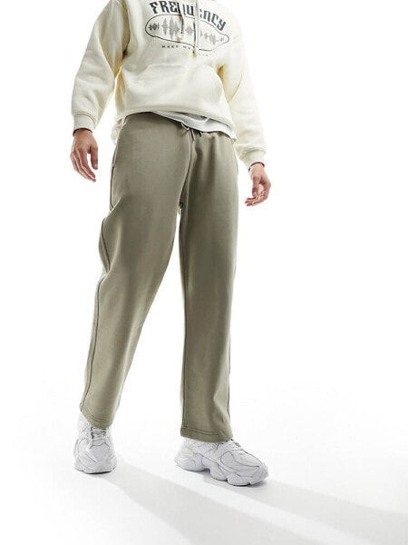 Abercrombie & Fitch baggy heavyweight sweatpant in olive green