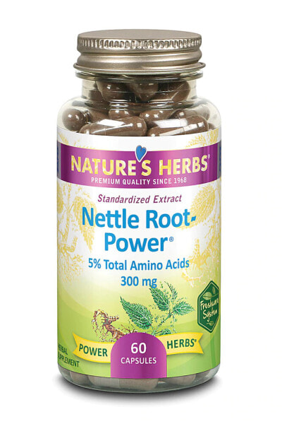 Nature's Herbs Nettle Root-Power Корень крапивы 300 мг 60 капсул