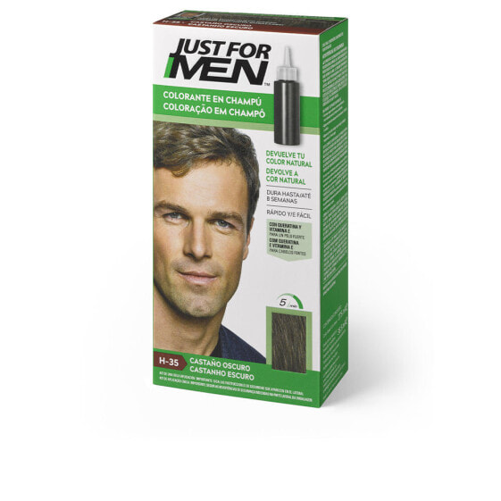 Just For Men Shampoo Haircolor H-35 Dark Мужской красящий шампунь, оттенок темно-каштановый 30 мл