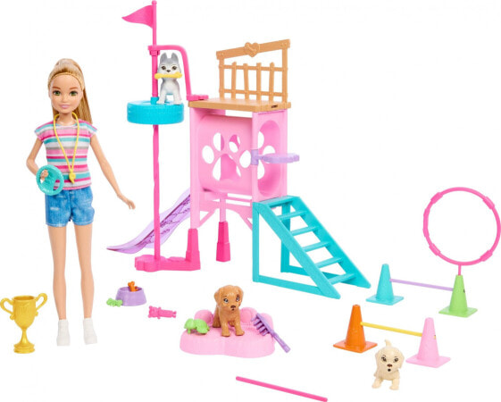 Lalka Barbie Mattel Plac zabaw piesków + Stacie Zestaw filmowy HRM10