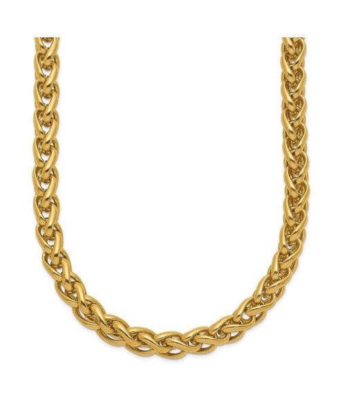 Polished Yellow IP-plated Spiga 6mm Chain Necklace