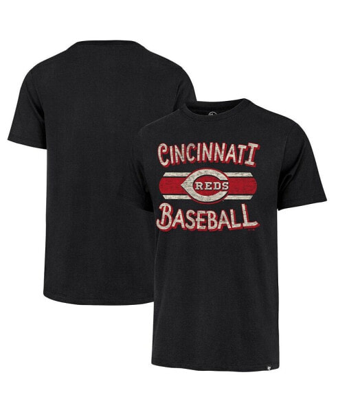 Men's Black Distressed Cincinnati Reds Renew Franklin T-shirt