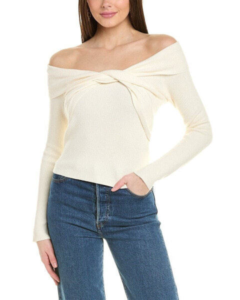 Reveriee Off-The-Shoulder Sweater Women's White Os