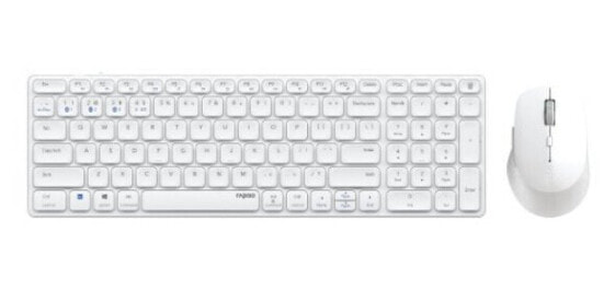 Hama 9700M - Full-size (100%) - QWERTY - White - Mouse included