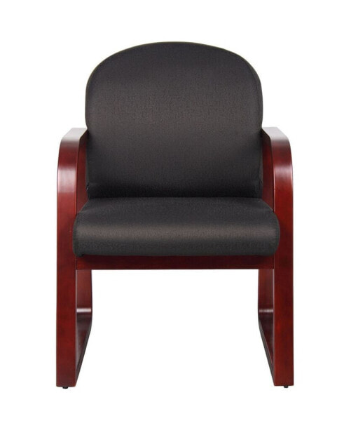 Кресло для гостей средней высоты из махагони Boss Office Products с базой на ковше