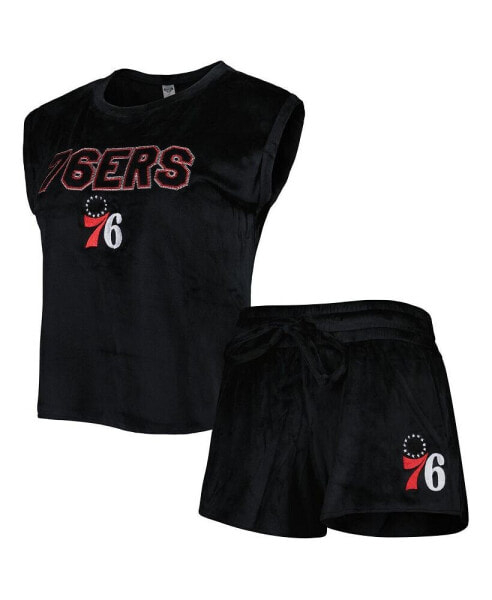 Women's Black Philadelphia 76ers Intermission T-shirt and Shorts Sleep Set
