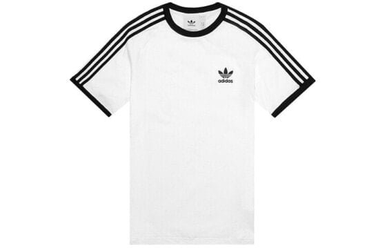 adidas originals 三叶草 3-Stripes Tee三叶草复古条纹系列 三条杠休闲圆领Logo条纹短袖T恤 国际版 男款 白色 / Футболка Adidas Originals 3-Stripes Tee CW1203