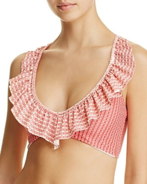 Tularosa 262356 Women's Maisie Ruffle Printed Bikini Top Swimwear Size Large