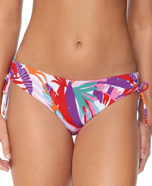 Juniors' Tropical-Print Side-Tie Bikini Bottoms