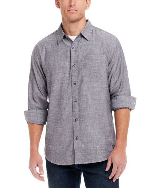 Men's Solid Long Sleeve Button-Front Oxford Shirt